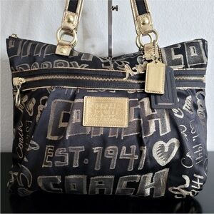 Coach Poppy Graffiti Tote Shoulder Bag